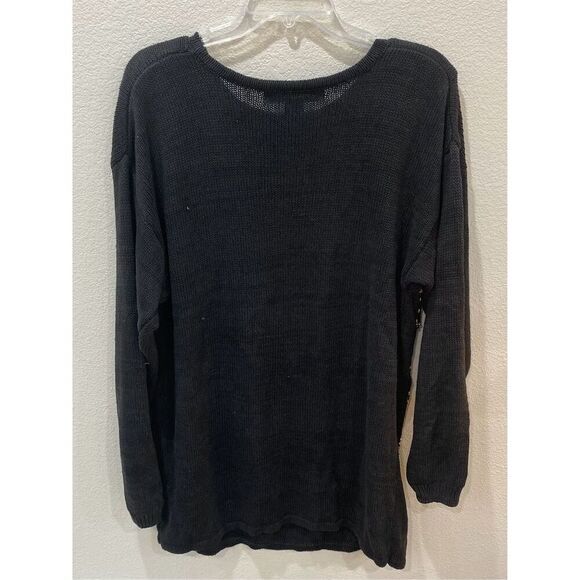 Vintage Black Sweater M ( 10-12 )Gold Beaded Sequins Glamour Party Pullover - Picture 5 of 7